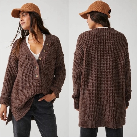 FREE PEOPLE Whistle thermal Henley sweater - Picture 2 of 6